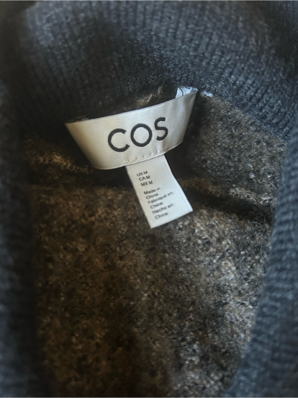 COS Sculpted Merino Wool Short Jacket Beige Checked 
Size medium - Picture 5 of 6